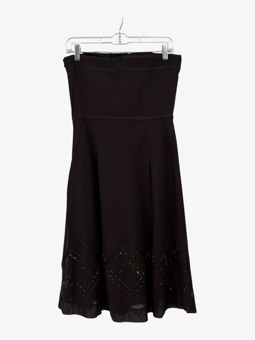 Ann Taylor LOFT Y2K Strapless Sequin Hem Dress in Brown Women’s Size 4 NWT - Picture 5 of 7
